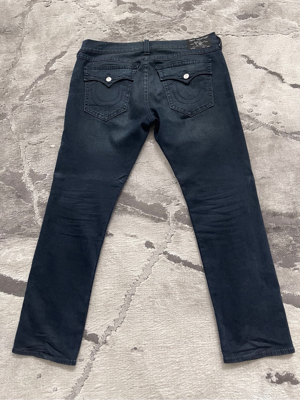 True Religion Geno Flap Big T Relaxed Slim Dark Blue Mens Jeans W40 L32